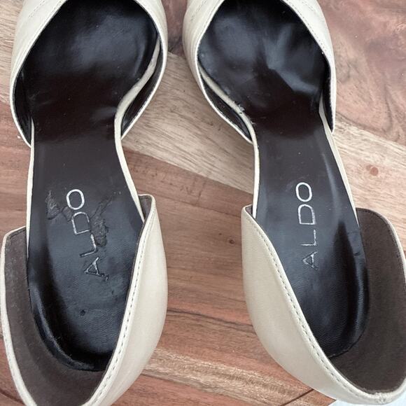 ALDO Shoes Womens Size 38 Beige d'Orsay Pointed Toe Stiletto Heel Pumps Dress - Picture 9 of 14